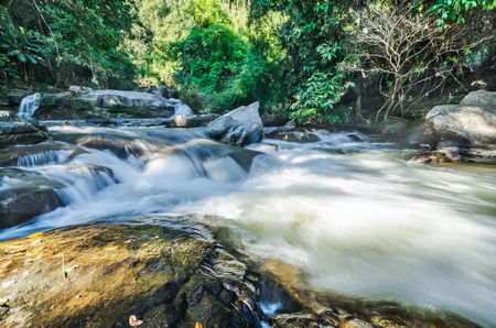 The waterfall and beautiful natureの写真素材