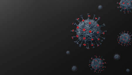 3D rendering of the Coronavirus. Medical concept of outbreak of life-threatening Covid-19 virus.の写真素材