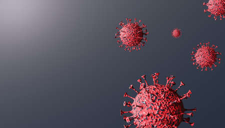 3D render of the Coronavirus. Medical concept of outbreak of life-threatening Covid-19 virus.の写真素材