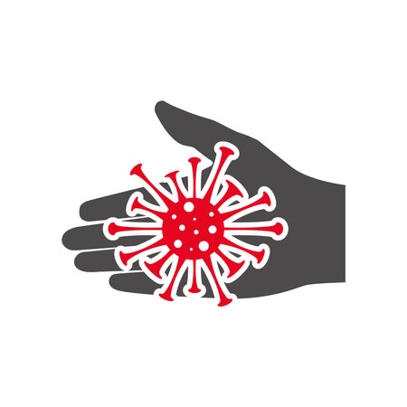 No handshake .Greetings by touching an unprotected area of the body are prohibited.のイラスト素材