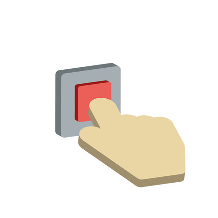 Electric doorbell icon.3d vector illustration and isometric view.のイラスト素材