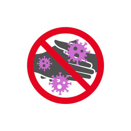 No handshake .Greetings by touching an unprotected area of the body are prohibited.のイラスト素材