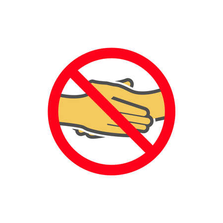 No handshake .Greetings by touching an unprotected area of the body are prohibited.のイラスト素材