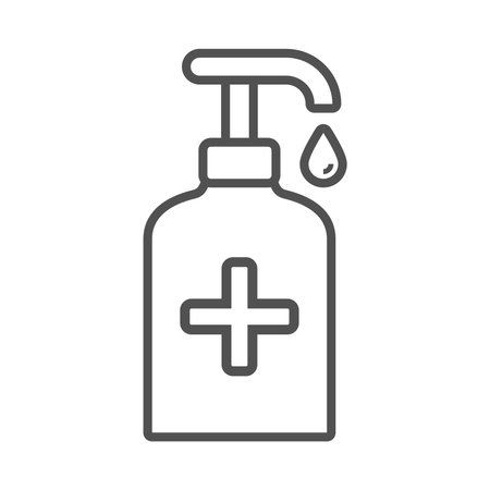 Hand sanitizer dispenser icon in flat style.Vector illustration.のイラスト素材