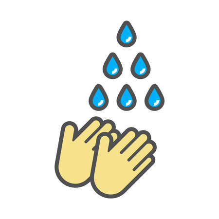 Cleanliness and health care.Wash your hands icon in flat style.Vector illustration.のイラスト素材