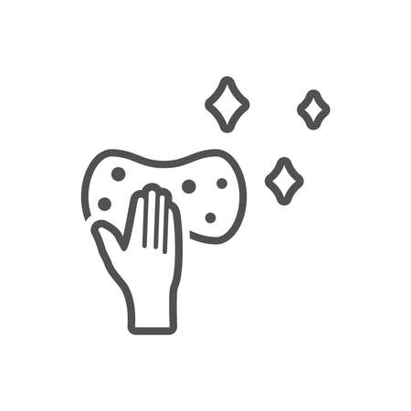 Cleanliness and health care.Wet cleaning icon in flat style.Vector illustration.のイラスト素材