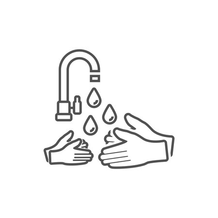 Cleanliness and health care.Sanitize your hands icon in flat style.Vector illustration.のイラスト素材