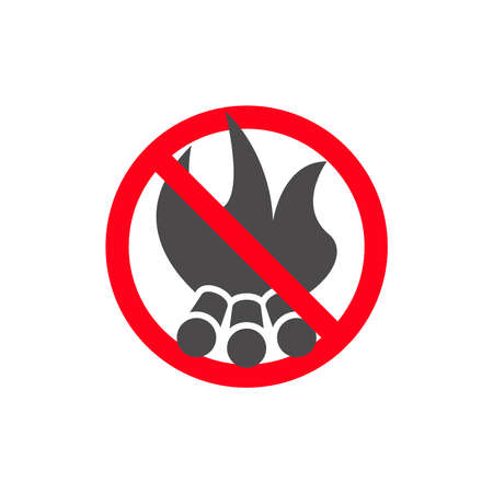 Forbidden to make a bonfire sign.Vector illustration.のイラスト素材