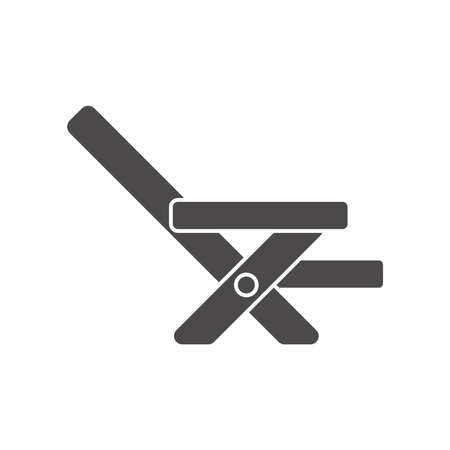 Chaise lounge icon in flat style.Vector illustration.のイラスト素材