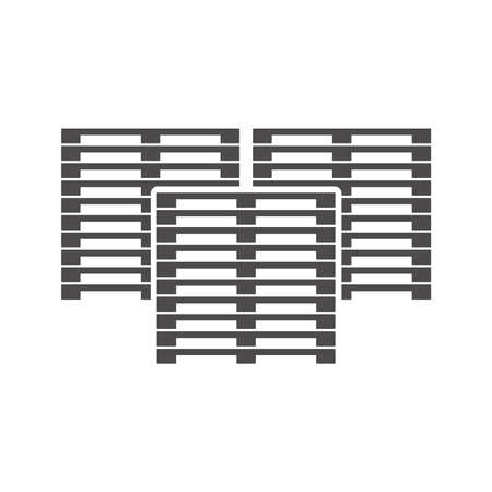 Wooden pallets icon in flat style.Vector illustration.のイラスト素材
