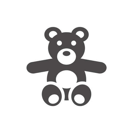 Teddy bear icon in flat style.Vector illustration.のイラスト素材
