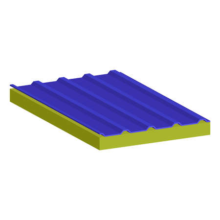 Sandwich panel two-layer. A filler-mineral wool.Vector isometric and 3D view.のイラスト素材