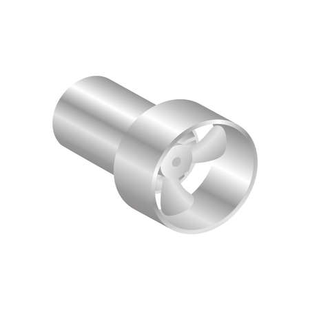 Underwater motor with propeller for water sports.Vector isometric and 3D view.のイラスト素材