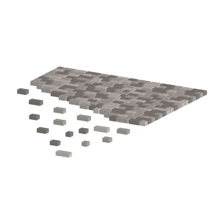 Layout example of paving slabs.Vector isometric and 3D view.のイラスト素材