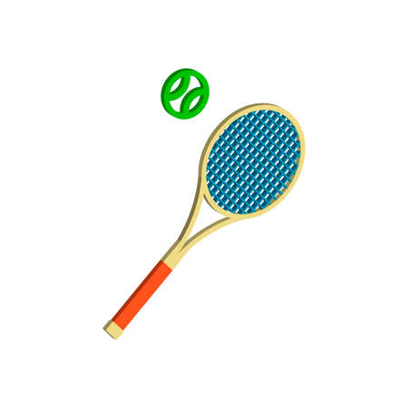 Tennis racket.Vector isometric and 3D view.のイラスト素材
