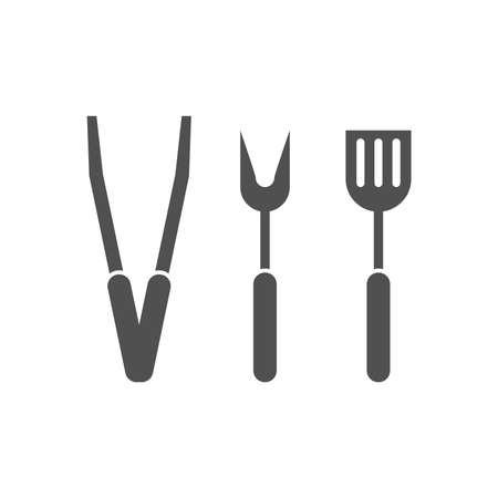 Set for barbecue icon in flat style.Vector illustration.のイラスト素材