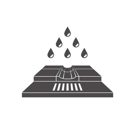 Drain system icon in flat style.Vector illustration.のイラスト素材