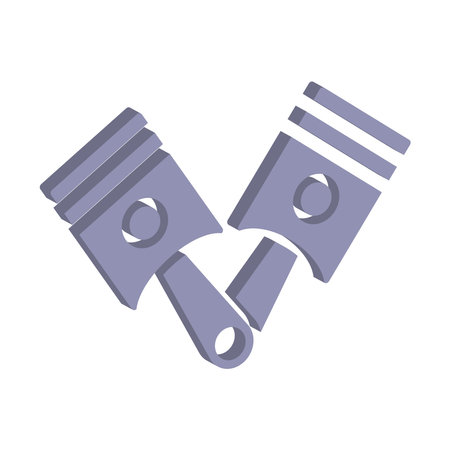 Pistons icon isolated on white background.Isometric and 3D view.のイラスト素材
