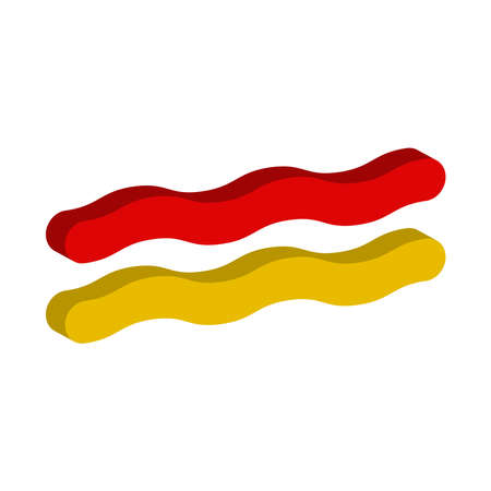 Sauces. Ketchup and mustard icon isolated on white background.Isometric and 3D view.のイラスト素材