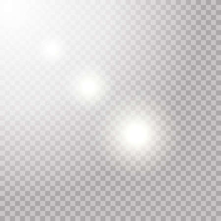 Transparent sun with rays of sunlight a luminous effect. Elements for your design.のイラスト素材