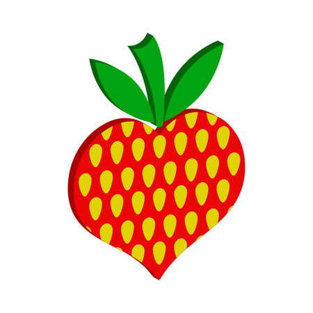 Strawberry icon isolated on white background.Isometric and 3D view.のイラスト素材