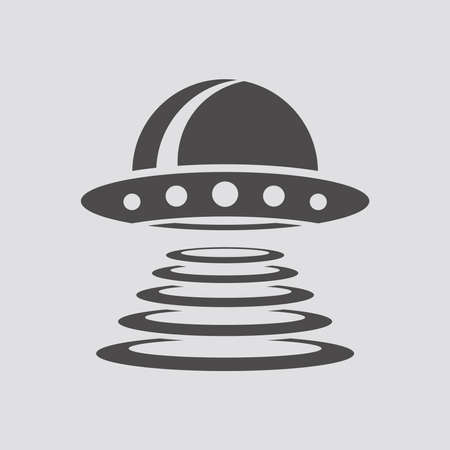 UFO icon in flat style.Vector illustration.のイラスト素材