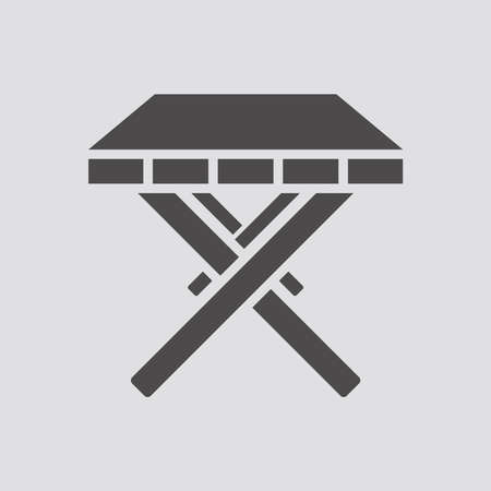Table icon in flat style isolated on white background.Vector illustration.のイラスト素材