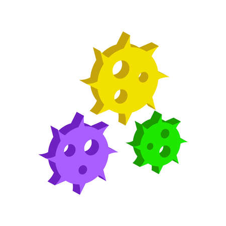 Bacteria and viruses icon isolated on white background.Isometric and 3D view.のイラスト素材