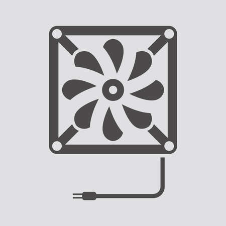 Fan icon in flat style isolated on white background.Vector illustration.のイラスト素材