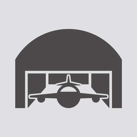 Hangar icon in flat style isolated on white background.Vector illustration.のイラスト素材