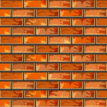 Brick wall. Sample wall of red brick.のイラスト素材