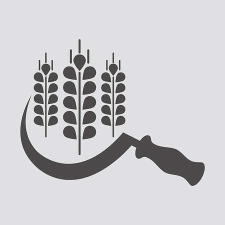 Sickle icon in flat style isolated on white background.Vector illustration.のイラスト素材