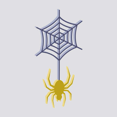 Spider icon isolated on white background.Isometric and 3D view.のイラスト素材