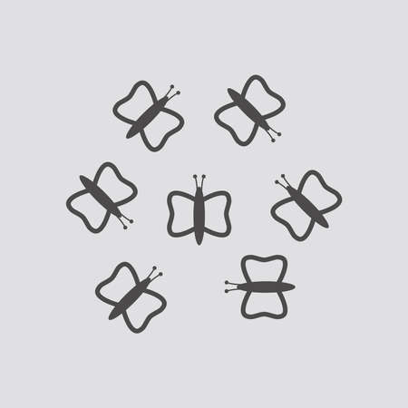 Butterflies icon in flat style isolated on white background.Vector illustration.のイラスト素材