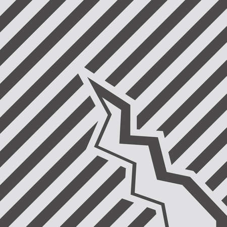 Crack in the ground icon in flat style isolated on white background.Vector illustration.のイラスト素材