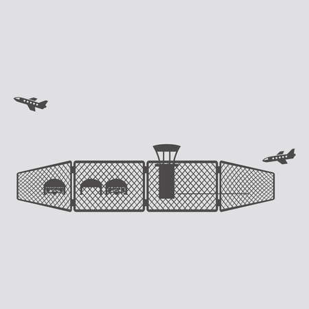 Airport icon in flat style isolated on white background.のイラスト素材