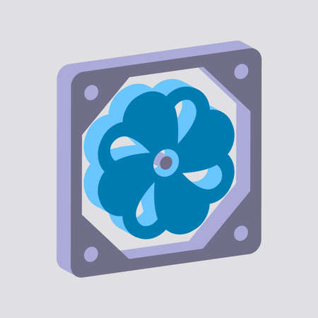 Fan icon isolated on white background.Isometric and 3D view.のイラスト素材