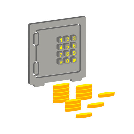 Safe icon isolated on white background.のイラスト素材