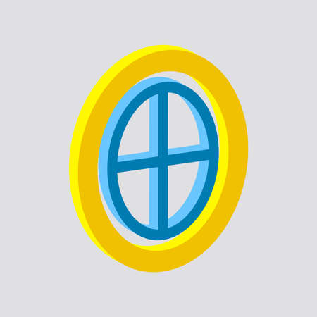 Window icon.Isometric and 3D view.のイラスト素材