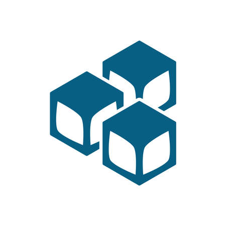 Ice cubes icon in flat style.Vector illustration.のイラスト素材