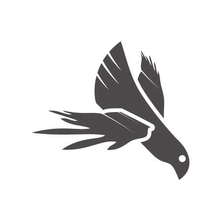 Eagle icon in flat style.Vector illustration.のイラスト素材