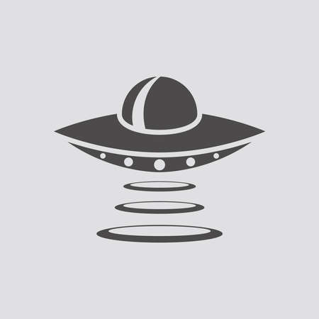 UFO icon in flat style isolated on white background.のイラスト素材