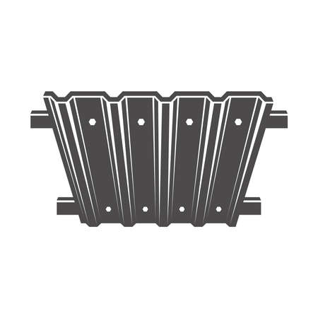 The fence of The profile sheet iron icon in flat style isolated on white background.のイラスト素材