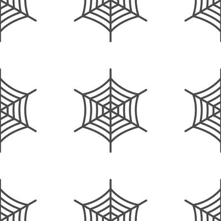 Simple seamless pattern with spider web on a white background.のイラスト素材