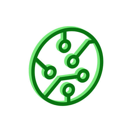 Printed circuit board icon isolated on white background.Isometric and 3D view.のイラスト素材