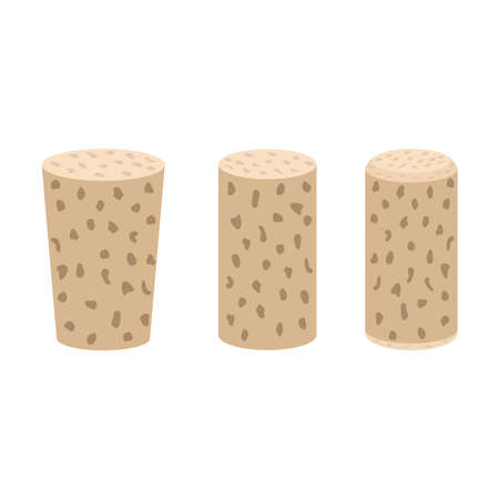 Set of wine corks isolated on white background.3d vector illustration and isometric view.のイラスト素材