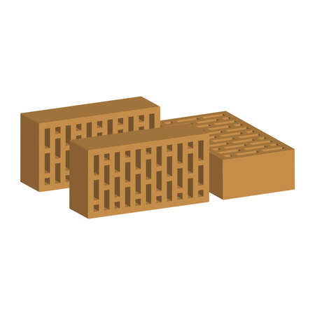 Building bricks isolated on white background.3d vector illustration and isometric view.のイラスト素材