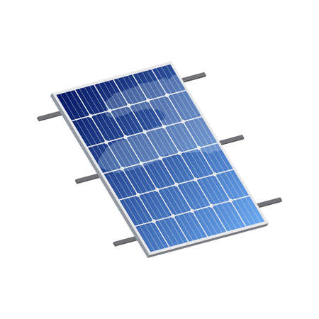 Solar panel.Solar panel, an alternative source of renewable energy.3d vector illustration and realistic isometric view.のイラスト素材