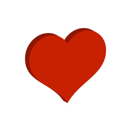 Heart icon isolated on white background.Isometric and 3D view.のイラスト素材