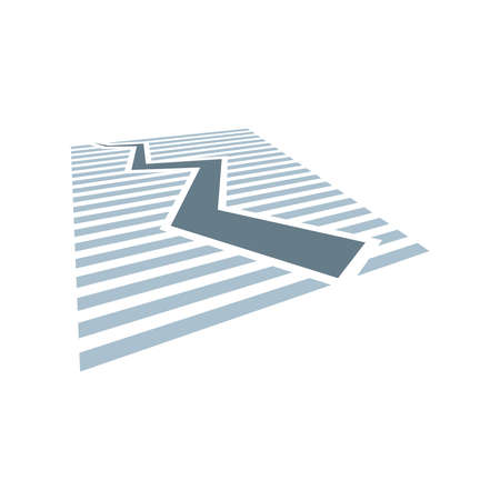 Crack in the ground isolated on white background. Ground fracture after seismic activity.Vector illustration.のイラスト素材